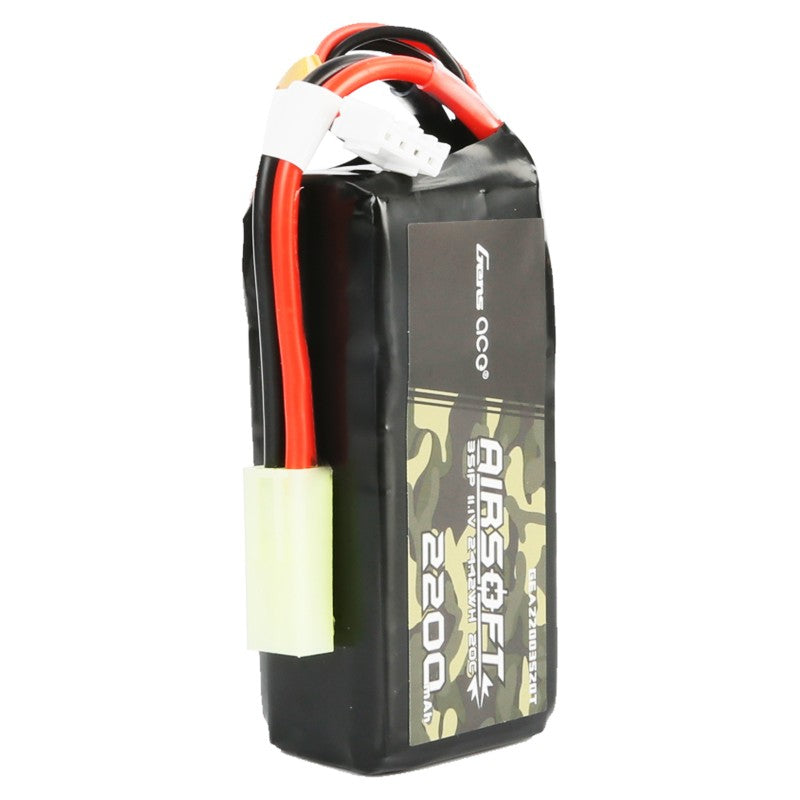 Gens Ace 20C 2200mAh 3S1P 11.1V Airsoft Gun Lipo Akku mit Mini Tamiya Stecker - LiPo24.de