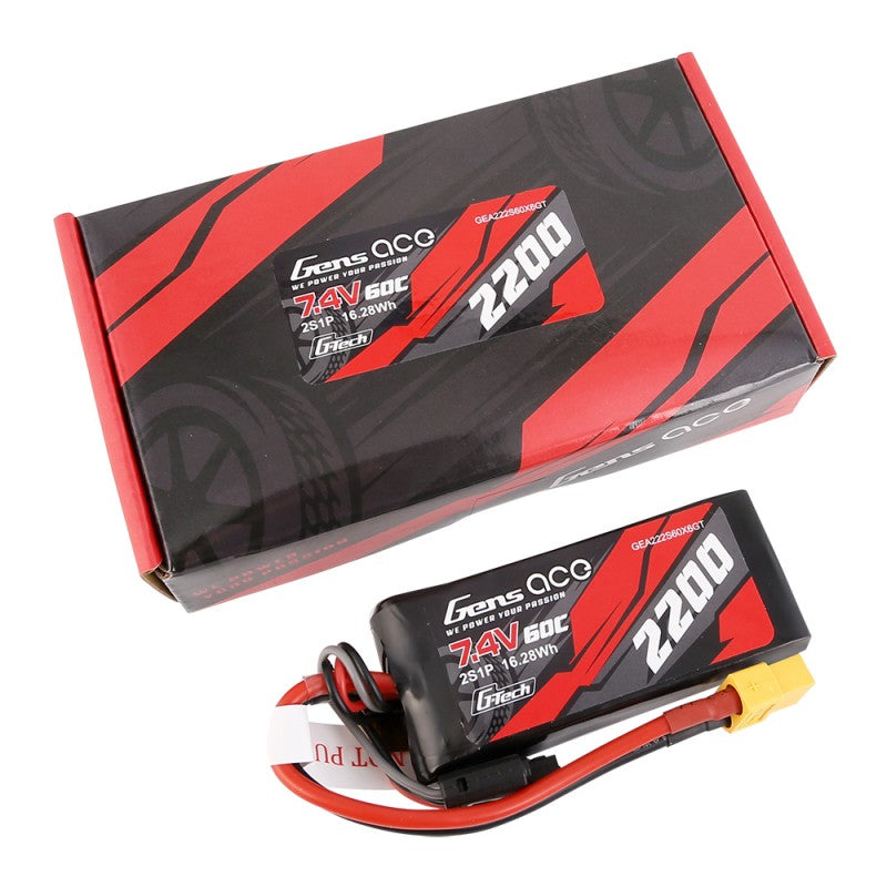 Gens Ace G-Tech 2200mAh 7,4V 60C 2S1P Lipo Akku XT60 - LiPo24.de
