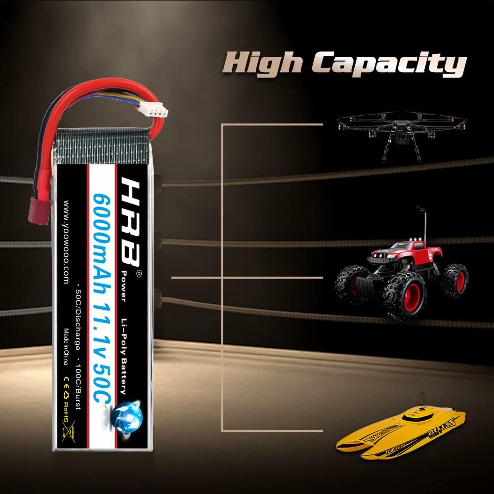 HRB 3S 6000mAh 11.1V 50C Deans T Stecker LiPo Akku - LiPo24.de