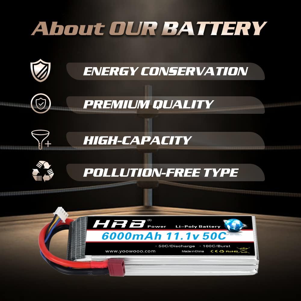 HRB 3S 6000mAh 11.1V 50C Deans T Stecker LiPo Akku - LiPo24.de