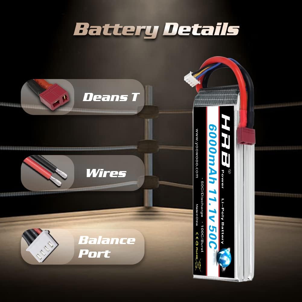HRB 3S 6000mAh 11.1V 50C Deans T Stecker LiPo Akku - LiPo24.de