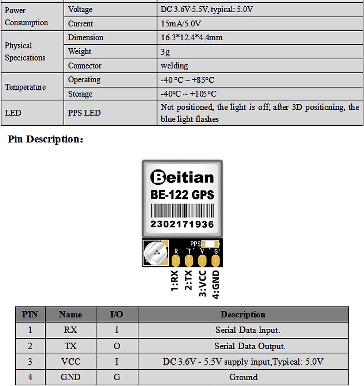 Beitian GPS Module BE-122