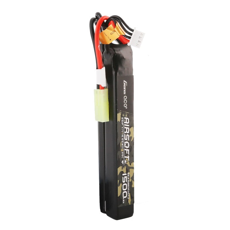 Gens Ace 25C 1500mAh 3S1P 11.1V Nunchuck 2X Airsoft Gun Lipo Akku mit Mini Tamiya Stecker - LiPo24.de