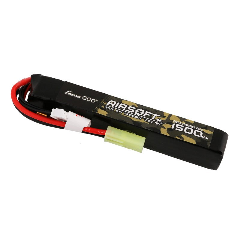 Gens Ace 25C 1500mAh 3S1P 11.1V Airsoft Gun Lipo Akku mit Mini Tamiya Stecker - LiPo24.de