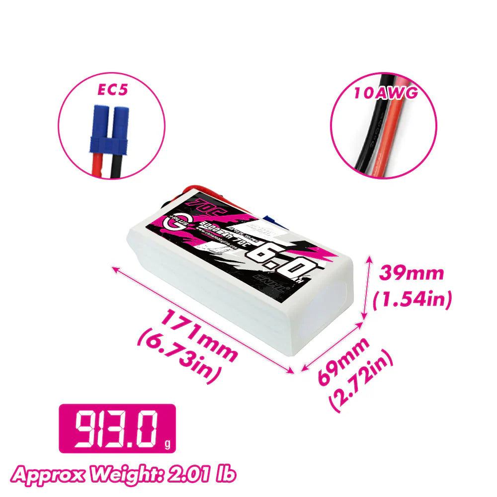 CNHL G+Plus 6S 6000mAh 22,2V 70C EC5