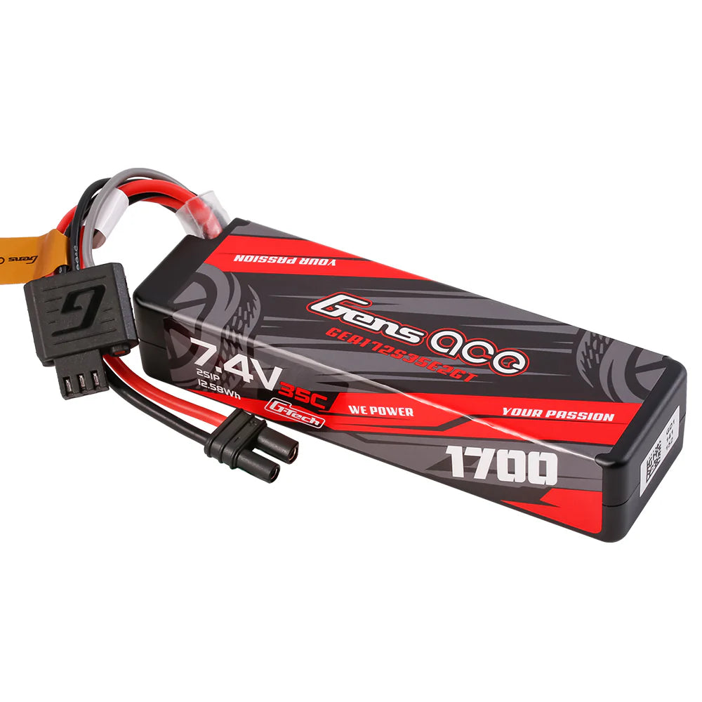 GensAce 2S LiPo Akku 1700mAh 2S 35C 7,4V Hardcase Lipo-Akku mit IEC2-Stecker