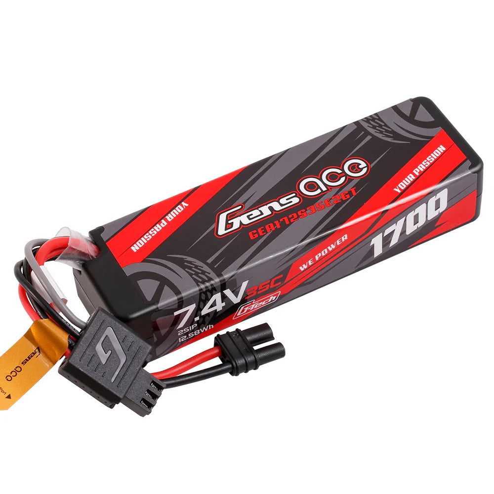 GensAce 2S LiPo Akku 1700mAh 2S 35C 7,4V Hardcase Lipo-Akku mit IEC2-Stecker
