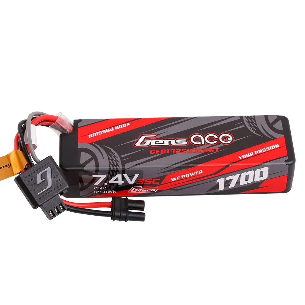 GensAce 2S LiPo Akku 1700mAh 2S 35C 7,4V Hardcase Lipo-Akku mit IEC2-Stecker