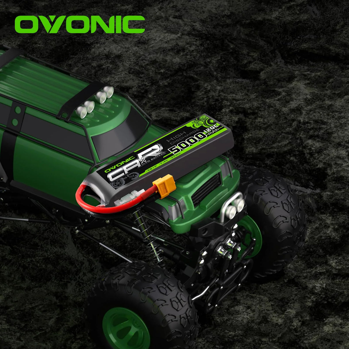 Ovonic Car 2S Lipo Akku 5000mAh 7,4V 120C mit TRA-Stecker (2 Stück)