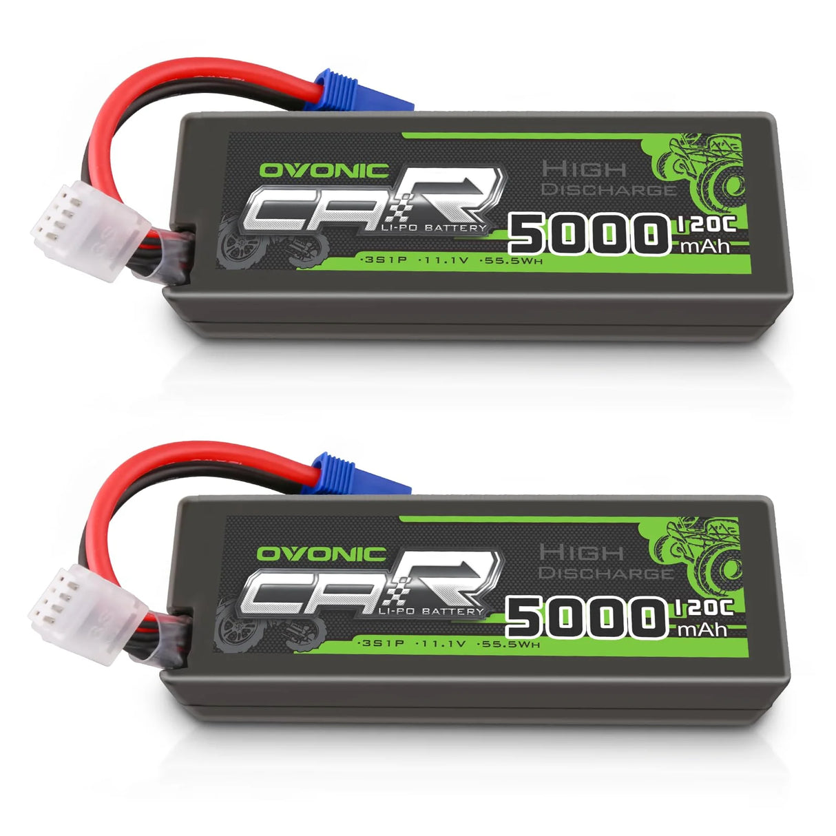 Ovonic Car 3S Lipo Akku 5000mAh 120C 11,1V mit EC5 Stecker (2 Stück)