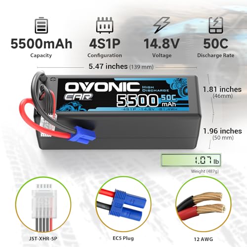 Ovonic Car 4S LiPo Akku 5500mAh 4S1P 50C 14,8V mit EC5-Anschluss