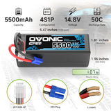 Ovonic Car 4S LiPo Akku 5500mAh 4S1P 50C 14,8V mit EC5-Anschluss