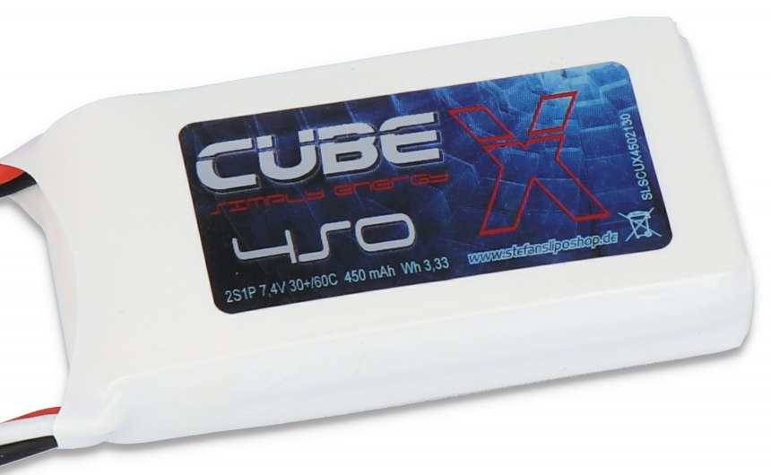 SLS X-CUBE 450MAH 2S1P 7,4V 30C/60C - LiPo24.de