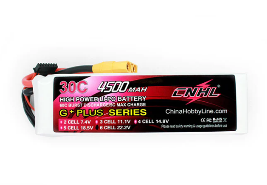 CNHL 6S 4500mAh 22,2V 30C XT90 Lipo Akku