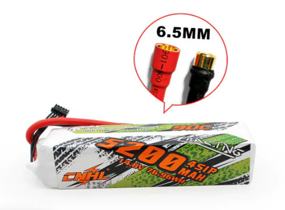 CNHL Racing Series 4S 5200mAh 14,8V 90C 6,5 mm Rundstecker Lipo Akku