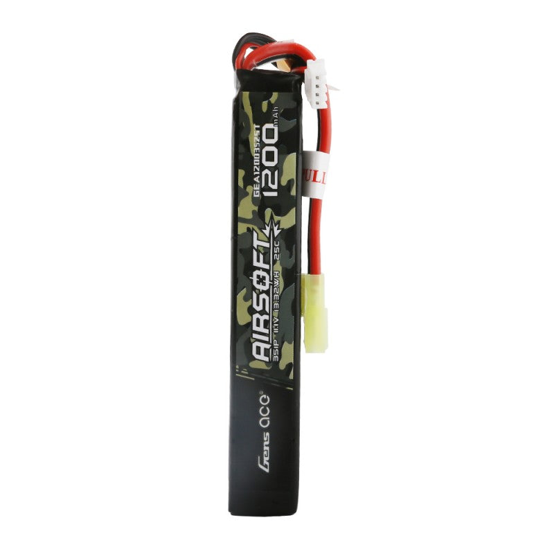 Gens Ace 25C 1200mAh 3S1P 11.1V Airsoft Gun Lipo Akku mit Mini Tamiya Stecker - LiPo24.de