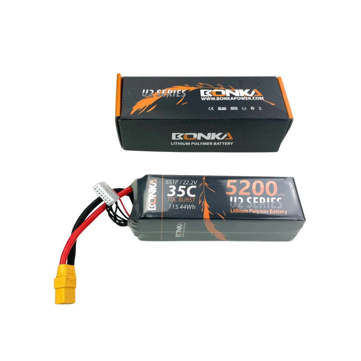 Bonka 6S 5200mAh 22,2V 35C/70C XT90 Lipo Akku