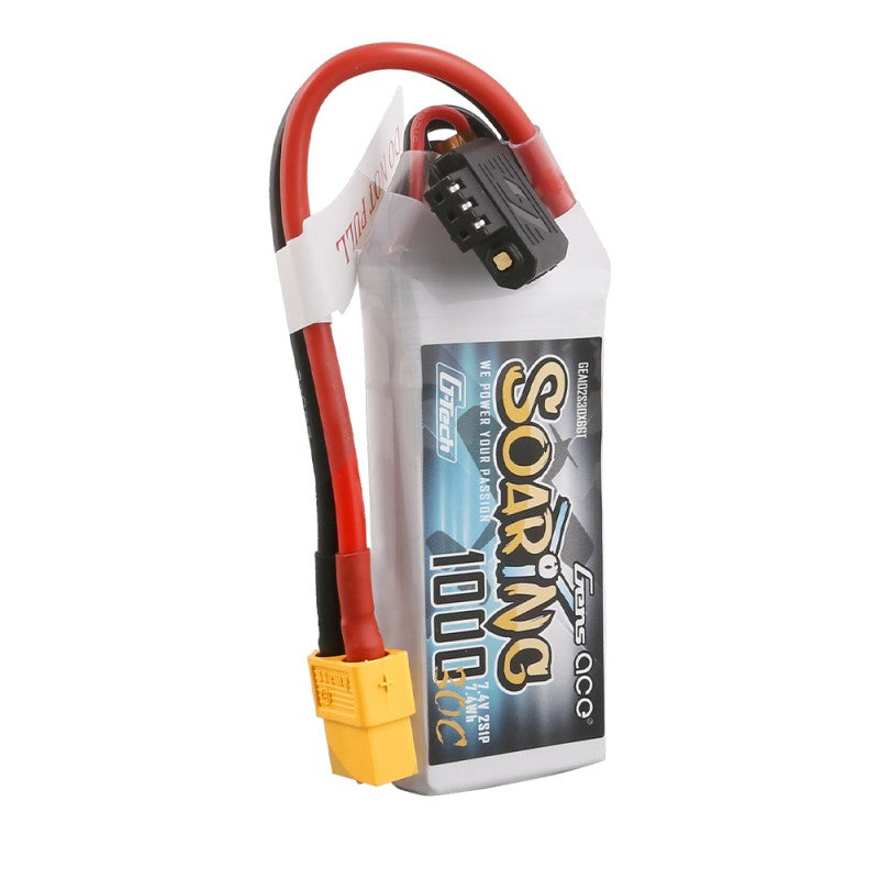 Gens Ace G-Tech Soaring 1000mAh 7,4V 30C 2S1P Lipo Akkupack XT60 Stecker - LiPo24.de