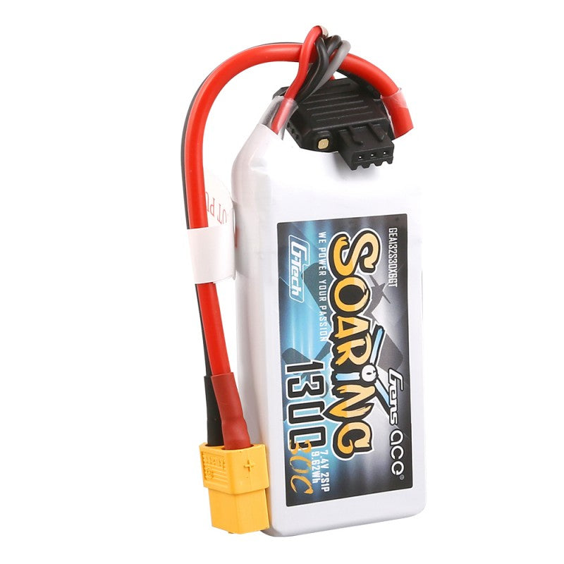 Gens Ace G-Tech Soaring 1300mAh 7,4V 30C 2S1P Lipo Akkupack XT60 - LiPo24.de