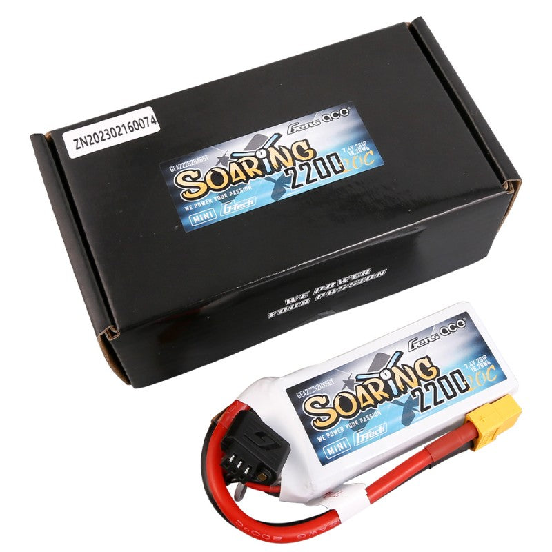 Gens Ace G-Tech Soaring Mini 2200mAh 7,4V 20C 2S1P Lipo Akkupack XT60 - LiPo24.de