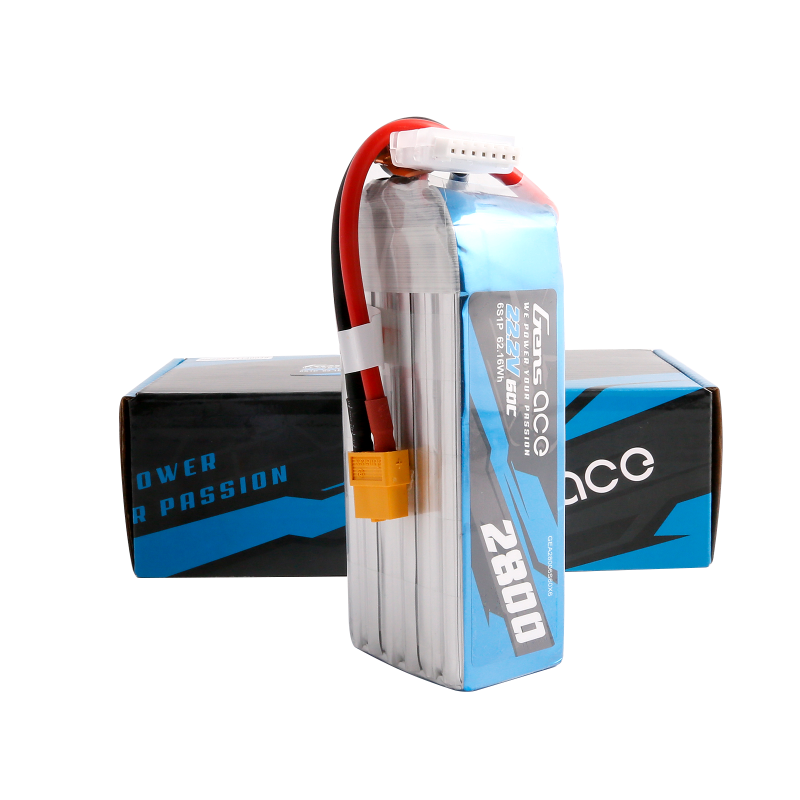 Gens Ace 2800mAh 22,2V 60C 6S1P Lipo Akkupack mit XT60 Stecker - LiPo24.de