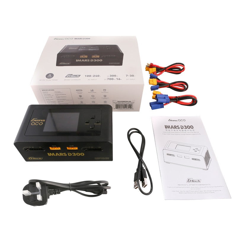 Gens Ace IMARS D300 G-Tech Channel AC/DC 300W/700W RC-Akkuladegerät - UK Weiß