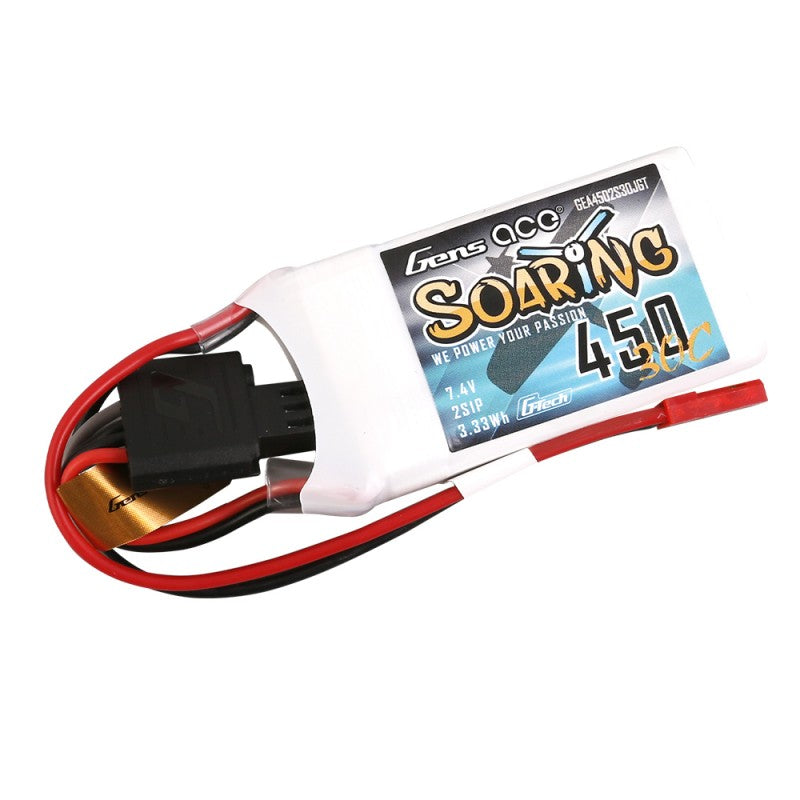 Gens Ace G-Tech Soaring 450mAh 7,4V 30C 2S1P Lipo-Akkupack JST-SYP - LiPo24.de