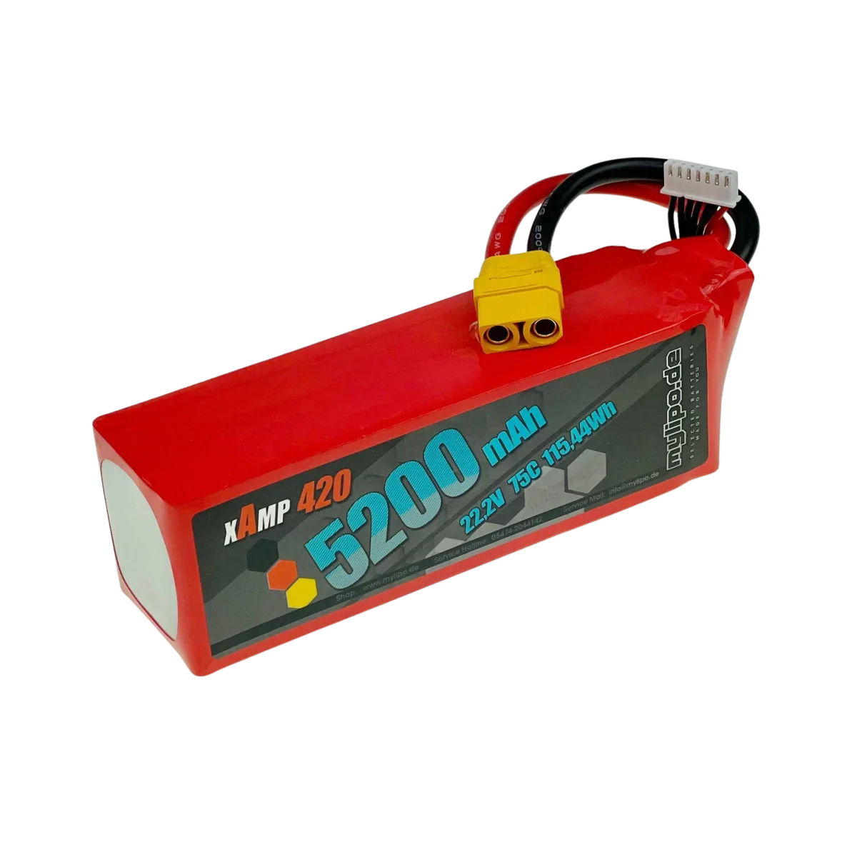 Mylipo Lipo Akku 5200mAh 22,2V 6S 75C XT90 - LiPo24.de
