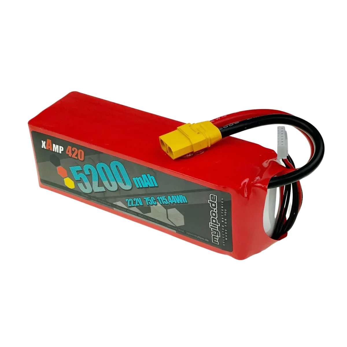 Mylipo Lipo Akku 5200mAh 22,2V 6S 75C XT90 - LiPo24.de
