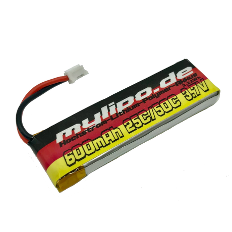 Mylipo Lipo Akku 600mAh 3,7V 25C/50C Nano QX2 FPV / Inductrix FPV+ / GLIMPSE - LiPo24.de