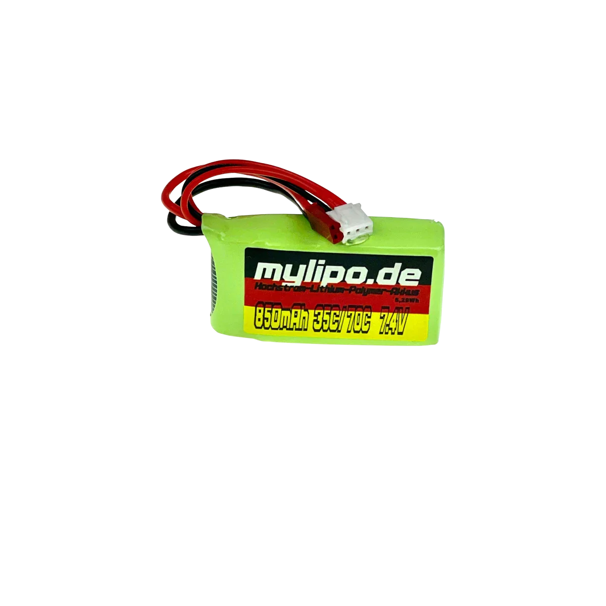 Mylipo Lipo Akku 850mAh 7,4V 35C/70C JST Stecker - LiPo24.de