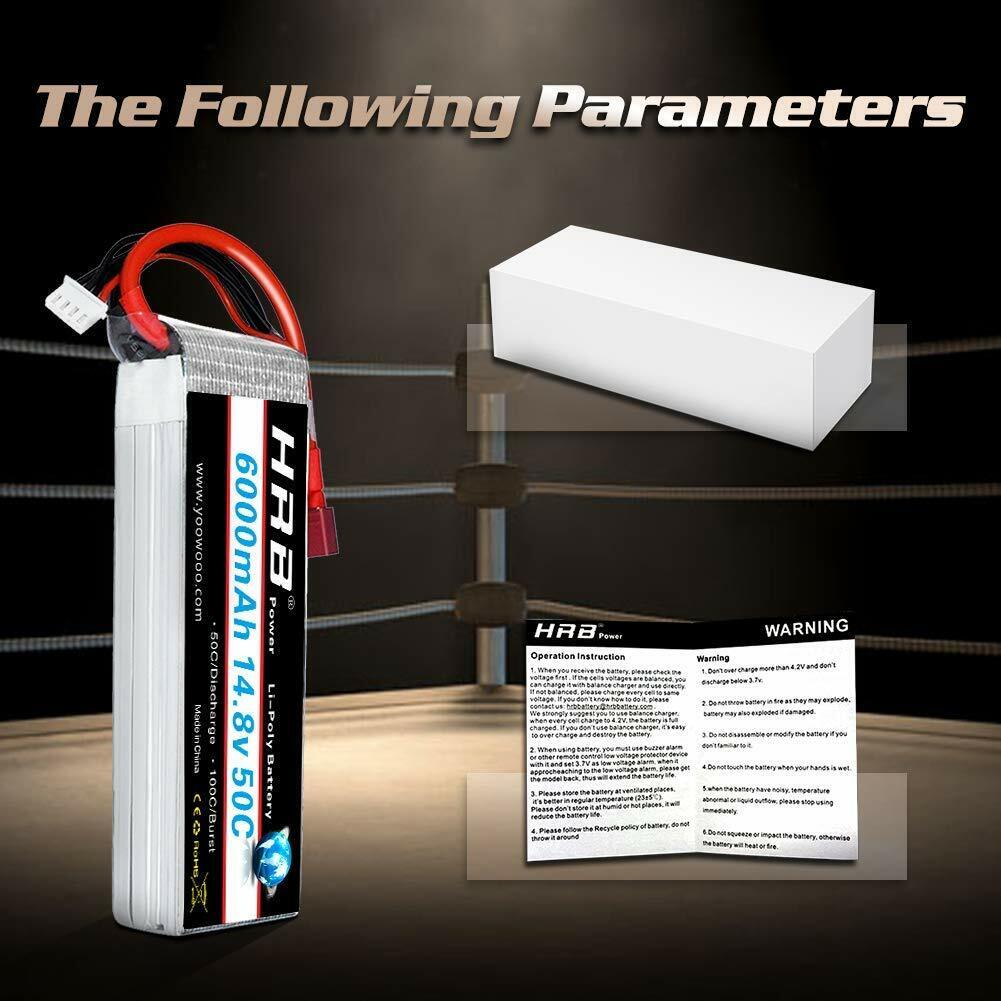 HRB 4S 6000mAh 14,8V 50C Deans T Stecker LiPo Akku - LiPo24.de