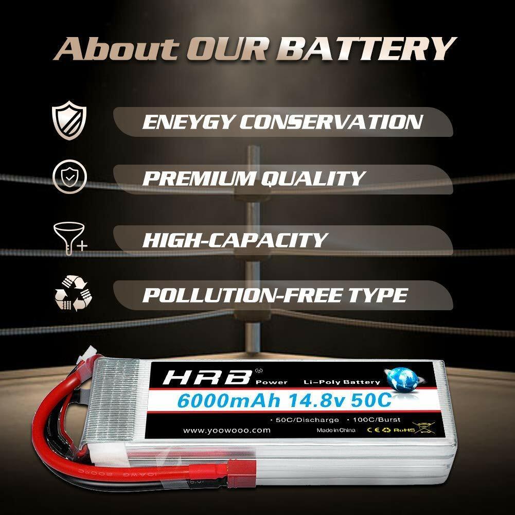 HRB 4S 6000mAh 14,8V 50C Deans T Stecker LiPo Akku - LiPo24.de