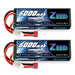 Zeee 2S Lipo Akku 6000 mAh 7,4 V 80 C Hartschalenkoffer mit Deans Anschluss für RC Autos im Maßstab 1:8 (2 Stück)   LiPo24.de