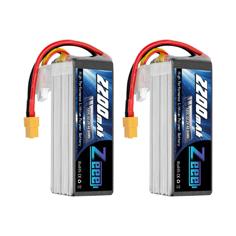 Zeee 6S Lipo Akku 2200mAh 22.2V 120C Soft Case XT60 (2 St.) - LiPo24.de