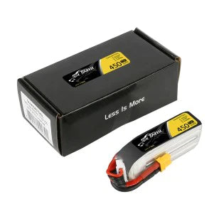 Tattu 450mAh 14.8V 75C 4S1P Lipo Akku mit XT30 Stecker   Lange Größe für H Rahmen   LiPo24.de