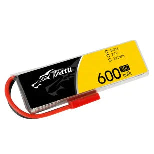 Tattu 600mAh 3.7V 30C 1S1P Lipo Akku mit JST Stecker (1 Stück/Packung) - LiPo24.de