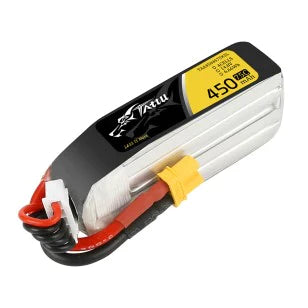 Tattu 450mAh 14.8V 75C 4S1P Lipo Akku mit XT30 Stecker   Lange Größe für H Rahmen   LiPo24.de