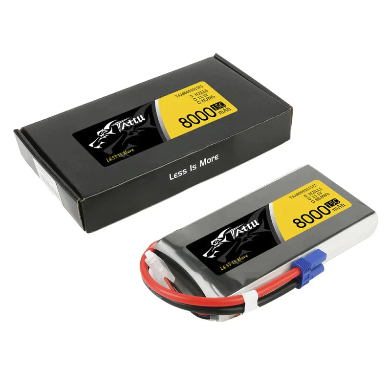 Tattu 8000mAh 11,1V 15C 3S1P Lipo Akkupack mit EC5 Stecker - LiPo24.de