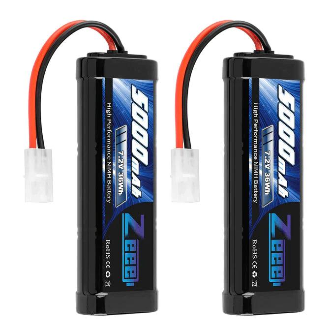 Zeee 7.2 V 5000 mAh NiMH-Akku mit Tamiya-Stecker 6-Zellen-Akkupack für RC-Car-RC-Modelle (2er-Pack) - LiPo24.de