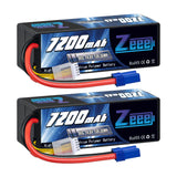 Zeee 4S Lipo Akku 7200mAh 14,8V 80C mit EC5 Anschluss Hartschalenkoffer für RC Car RC Racing Modelle (2 St.) - LiPo24.de