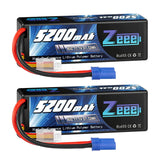 Zeee 3S Lipo Akku 5200mAh 11.1V 80C mit EC5 Anschluss Hardcase Akku für RC Car Racing Modelle (2 St.)) - LiPo24.de