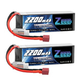 Zeee 2S Lipo Akku 2200mAh 7.4V 50C Soft Pack mit Deans Connector für RC Modelle (2er Pack) - LiPo24.de