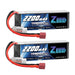 Zeee 2S Lipo Akku 2200mAh 7.4V 50C Soft Pack mit Deans Connector für RC Modelle (2er Pack)   LiPo24.de