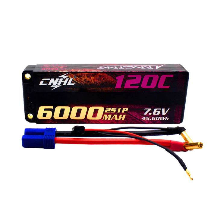 CNHL Racing Series LiHV 6000mAh 7,6V 2S 120C HV Hartschalen Lipo Akku mit EC5 Stecker für RC Rennen   LiPo24.de
