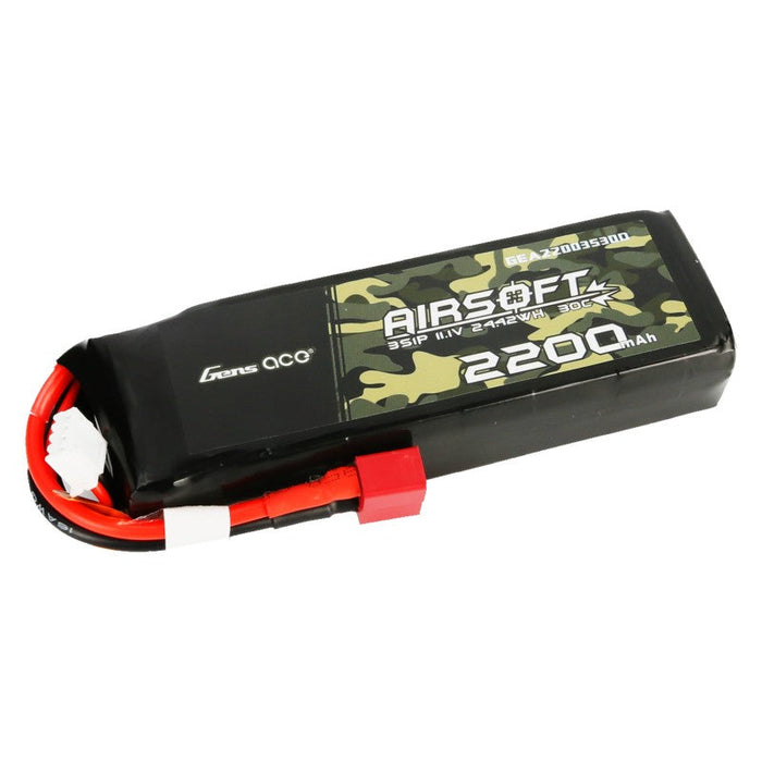 Gens Ace 30C 2200mAh 3S1P 11.1V Airsoft Gun Lipo Batterie mit T Stecker   LiPo24.de