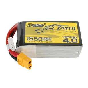 Tattu R Line Version 4.0 1550mAh 14,8V 130C 4S1P Lipo Akku XT60 Stecker   LiPo24.de