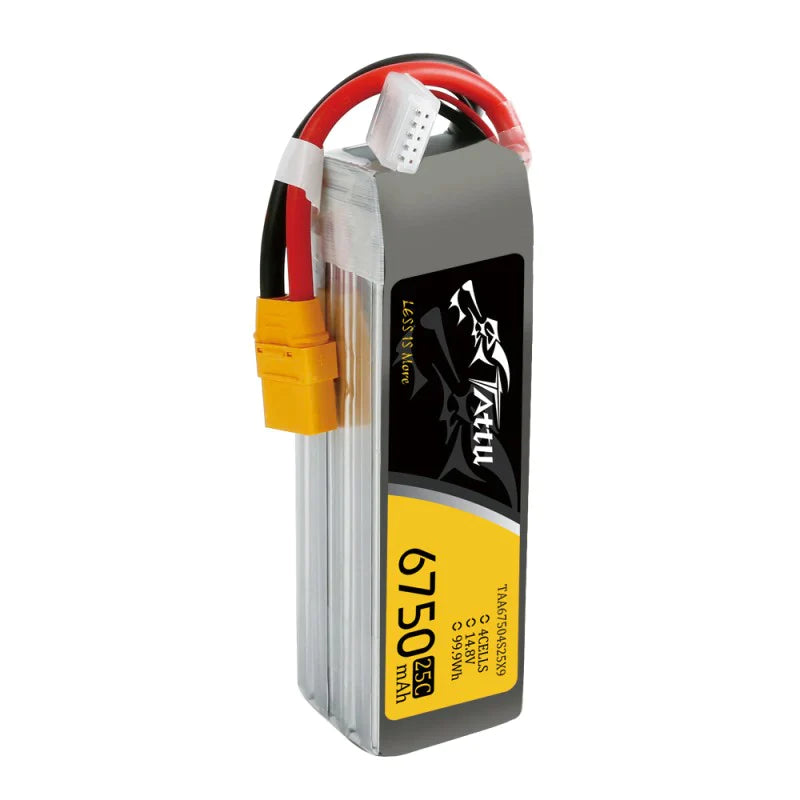 Tattu 6750mAh 14.8V 25C 4S1P Lipo Battery mit XT90 - LiPo24.de