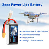 Zeee 3S Lipo Akku 1500mAh 11,1V 120C Graphen Akku mit XT60 Stecker für RC Car RC Modelle (2 Pack) - LiPo24.de