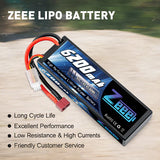 Zeee 2S Lipo Akku 6200mAh 7.4V 60C Hartschalenkoffer mit Deans-Anschluss für RC-Fahrzeuge Auto LKW Truggy Boot (1 Pack) - LiPo24.de